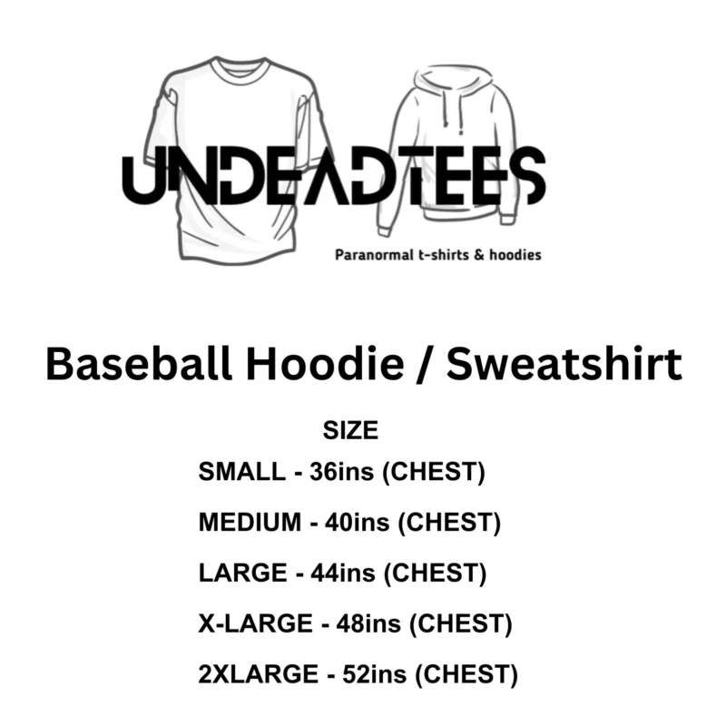 Baseball Hoodie:Sweatshirt Size Guide