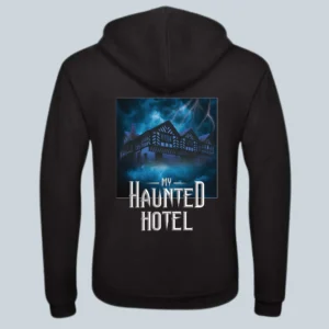 My haunted Hotel- The Hotel black hoodie back