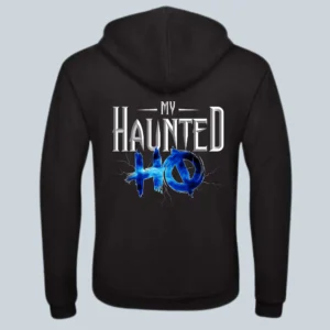 My Haunted HQ black hoodie back