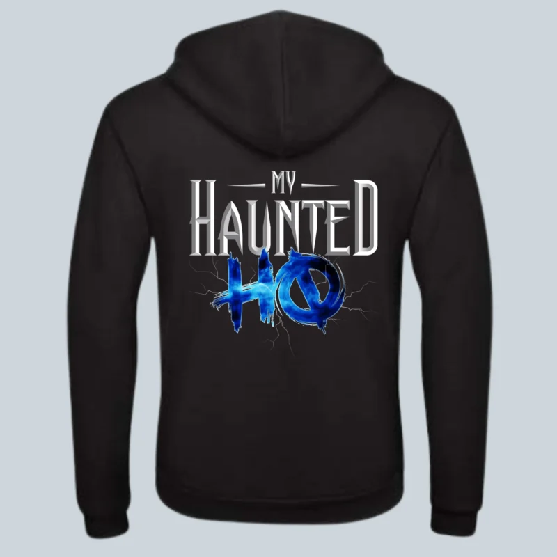 My Haunted HQ black hoodie back