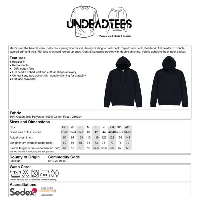 Hoodie Adult Size Chart