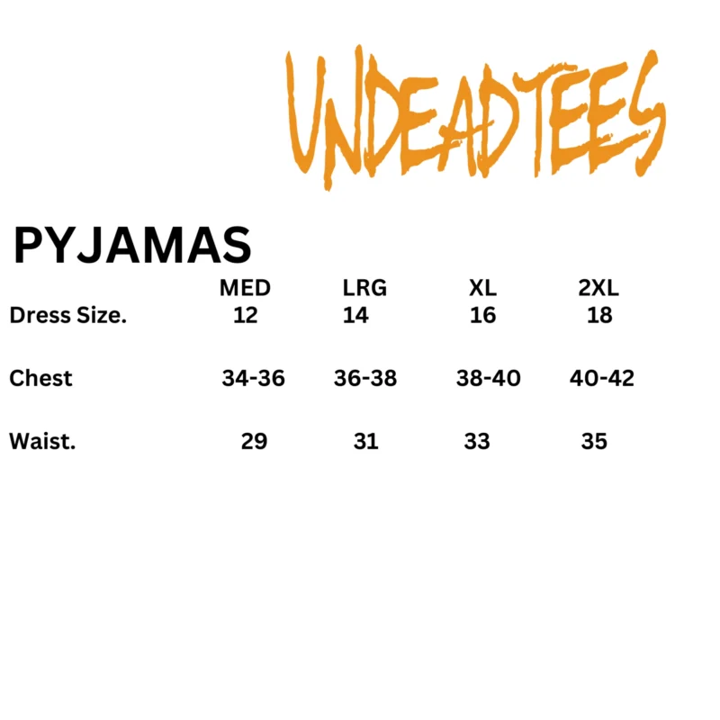 PYJAMAS SIZE GUIDE